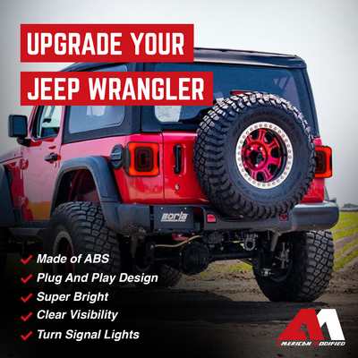 AMERICAN MODIFIED Tail Lights Compatible w/ 2018-2022 Wrangler JL (Open Box) - VMInnovations