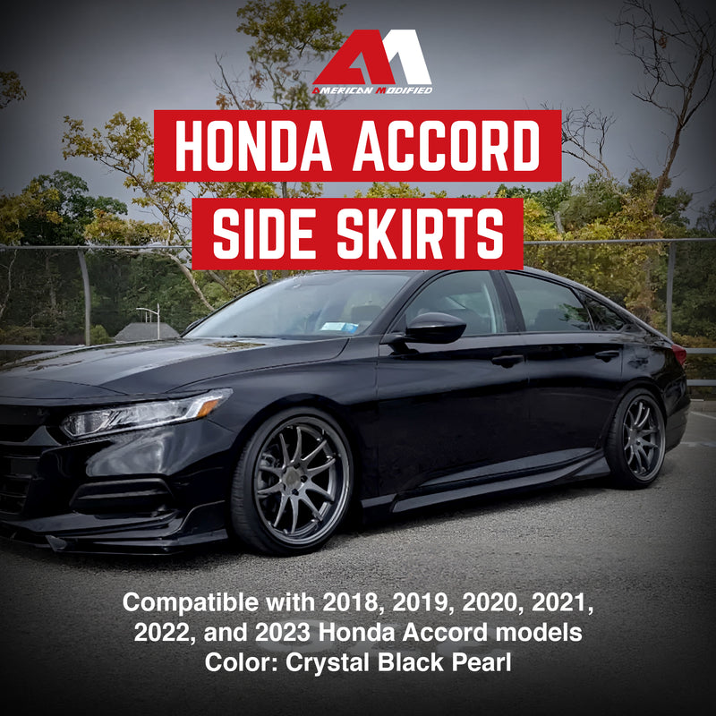 AMERICAN MODIFIED Stylish Side Skirts Fit for 2018 to 2023 Honda Accord, Black