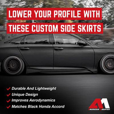 AMERICAN MODIFIED Stylish Side Skirts for 2018-2023 Honda Accord,Black(Open Box) - VMInnovations