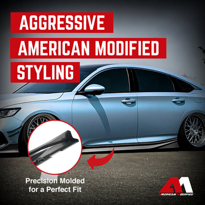 AMERICAN MODIFIED Stylish Side Skirts Fit for 2018 to 2023 Honda Accord, Black - VMInnovations