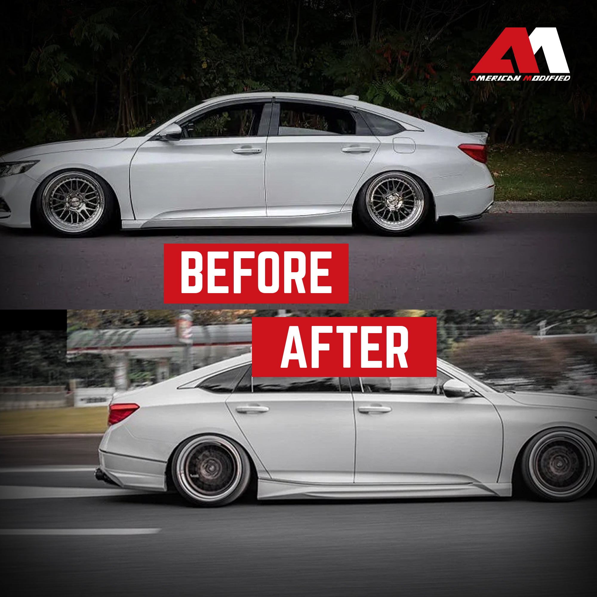 AMERICAN MODIFIED Stylish Side Skirts Fit for 2018 to 2023 Honda Accord, White - VMInnovations
