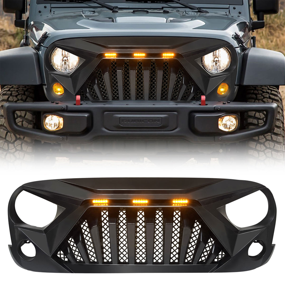 AMERICAN MODIFIED Goliath Grill Compatible w/ 2007-18 Jeep Wrangler JK (Damaged)