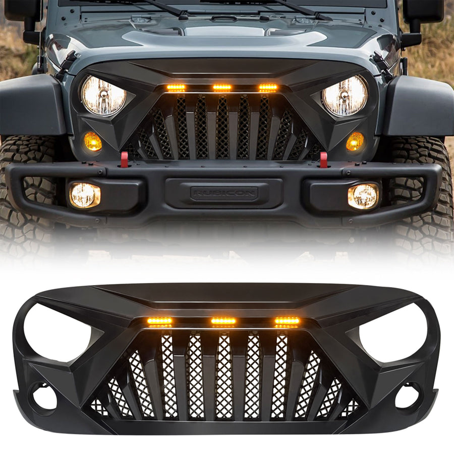 AMERICAN MODIFIED Front Goliath Grill Compatible w/ 2007-18 Jeep Wrangler JK - VMInnovations