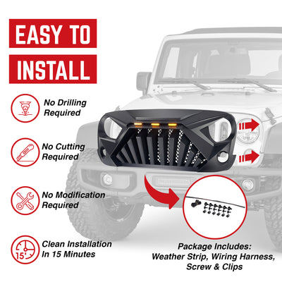 AM American Modified Front Goliath Grill Compatible w/ 2007-18 Wrangler (Used) - VMInnovations