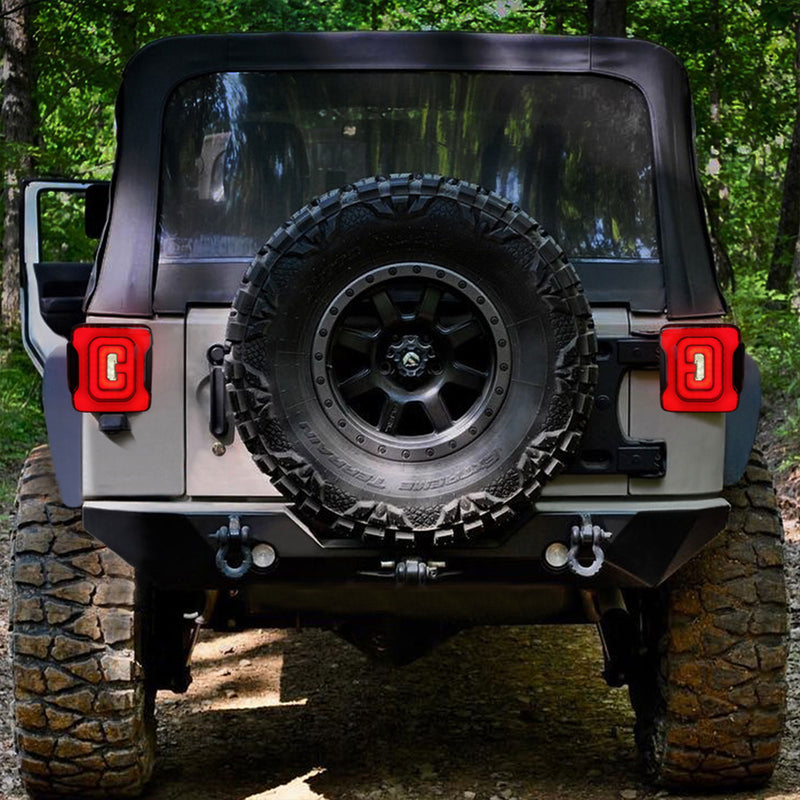 AMERICAN MODIFIED Smoked Tail Lights Compatible with 07-18 Jeep Wrangler JK/JKU