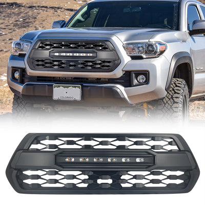 AMERICAN MODIFIED Pro Style Grille w/ Off Road Lights for 2016-23 Tacoma, Black