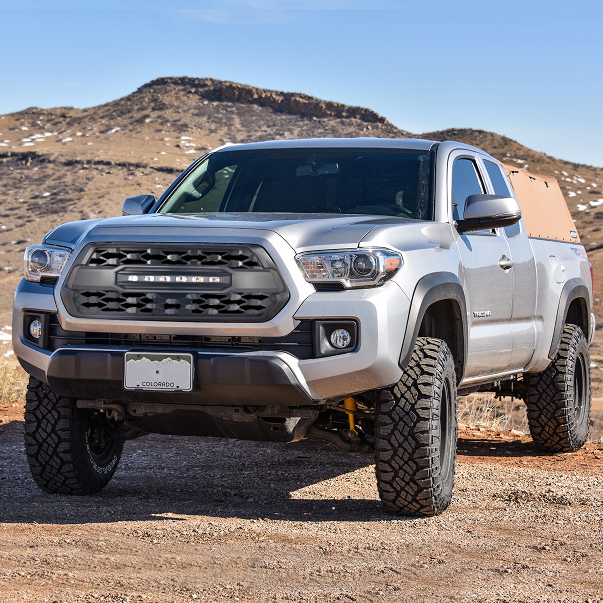 AMERICAN MODIFIED Pro Style Grille w/ Off Road Lights for 2016-23 Tacoma, Black - VMInnovations