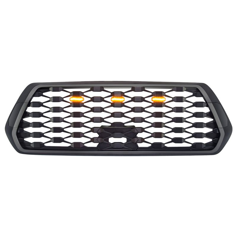 American Modified Grille w/ Amber Lights for 2016-2021 Tacoma, Black (Open Box)