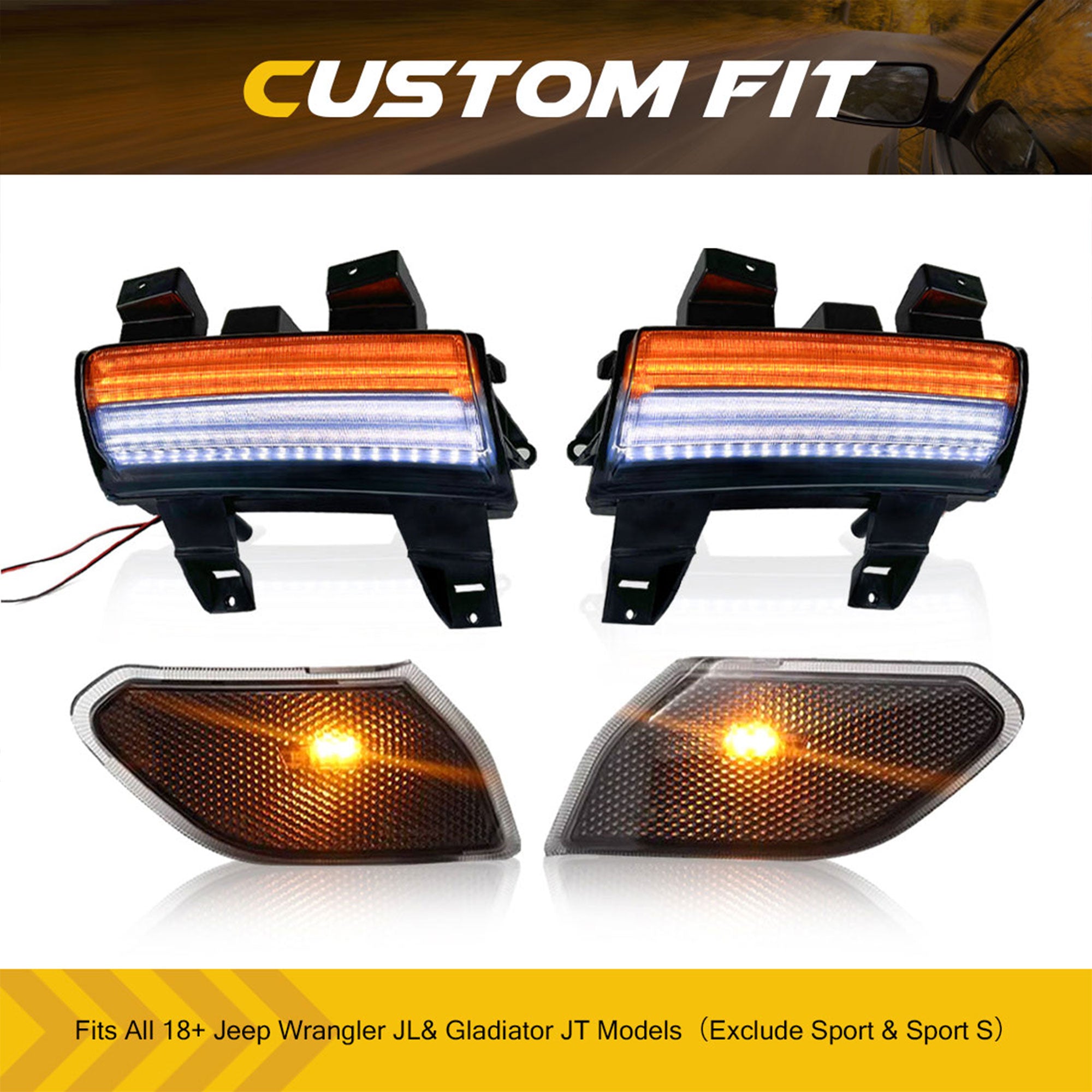 AM American Modified LED Marker Turn Signal Lights for Jeep Models (For Parts) - VMInnovations