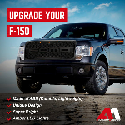 AMERICAN MODIFIED Raptor Grille w/LED Lights for 09-14 Ford F150(For Parts) - VMInnovations