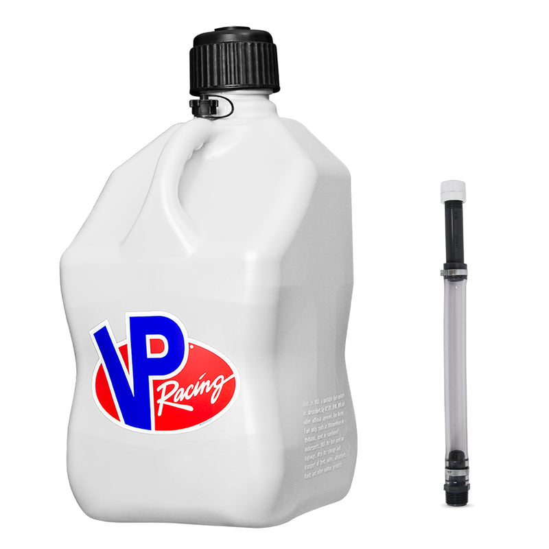 VP Racing 5.5 Gal Motorsport Racing Liquid Container Utility Jug w/Handle, White