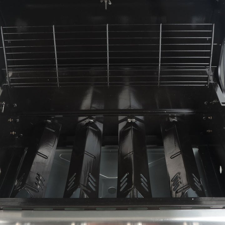 Grill Boss 4-Burner Gas Grill with Side Burner, Cover & Shelves (Used) - VMInnovations