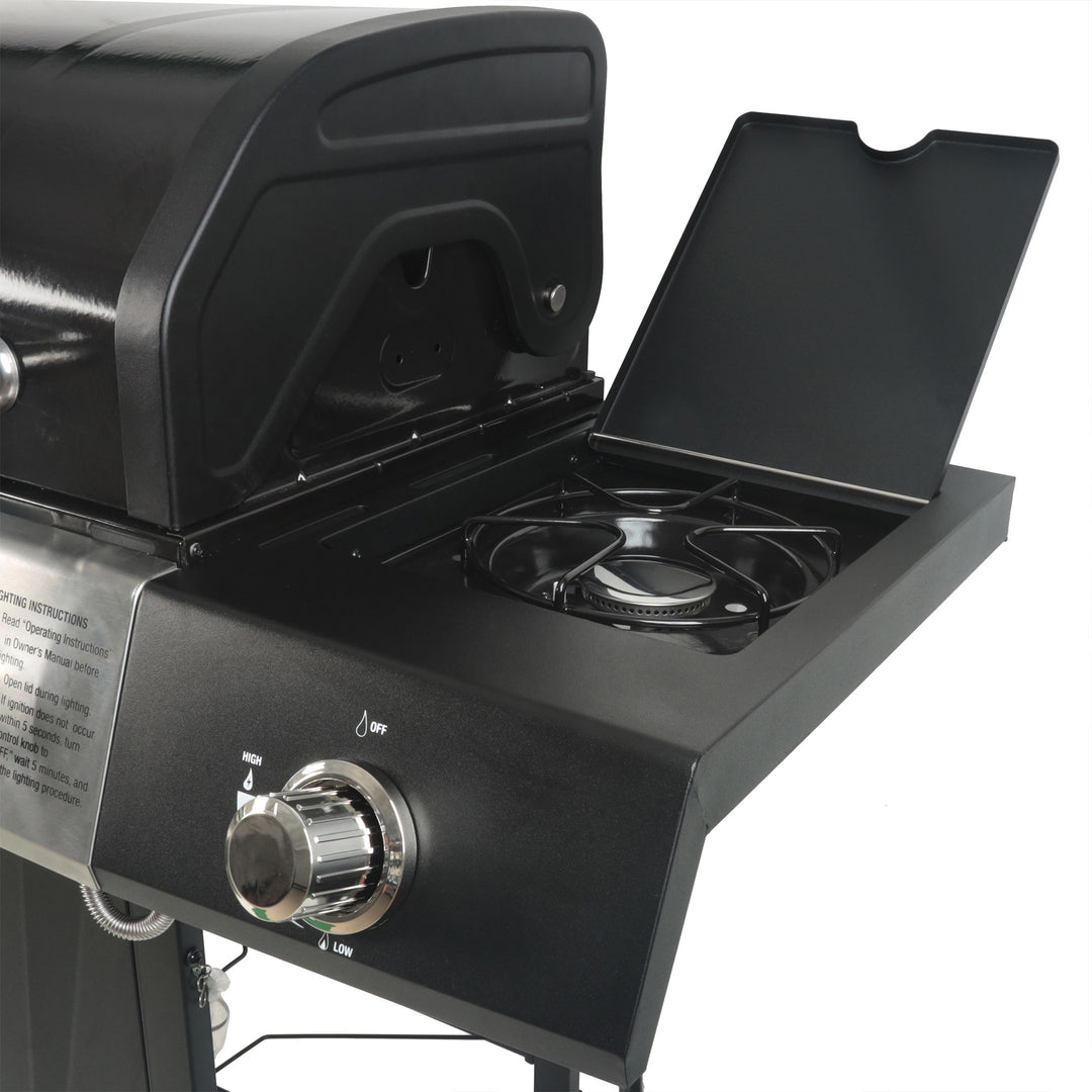 Grill Boss 4-Burner Gas Grill w/ Side Burner, Cover & Side Shelf (Open Box) - VMInnovations