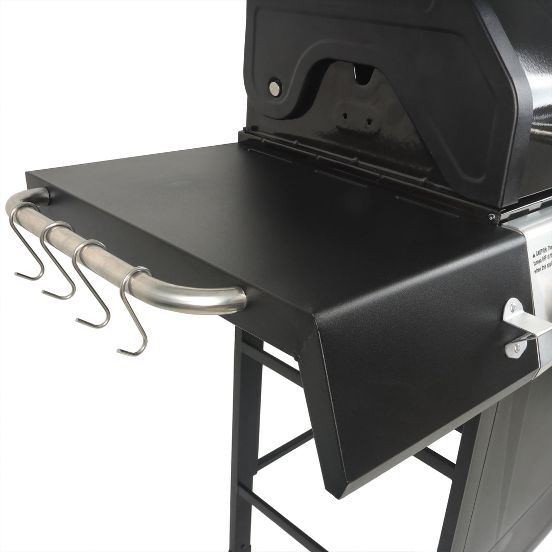 Grill Boss 4-Burner Gas Grill with Side Burner, Cover, Shelves, & Bottle Opener