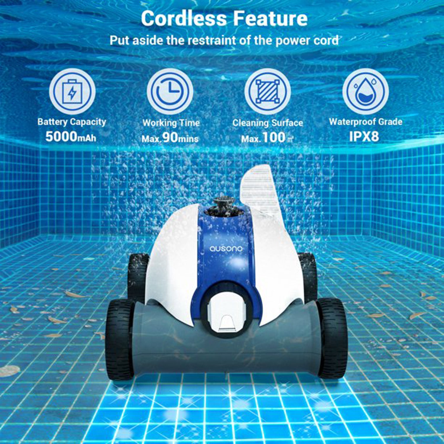 Cordless Automatic Robotic In & Above Ground Swimming Pool Cleaner (Used) - VMInnovations