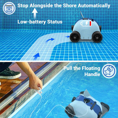 Cordless Automatic Robotic In & Above Ground Swimming Pool Cleaner (For Parts)