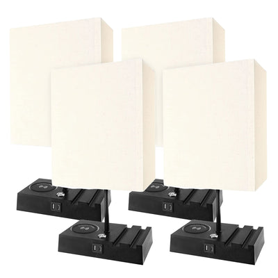 Banord 16 Inch LED Table Lamps with 3 Brightness Levels and USB Ports (4 Pack)