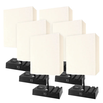Banord 16 Inch LED Table Lamps with 3 Brightness Levels and USB Ports (6 Pack)