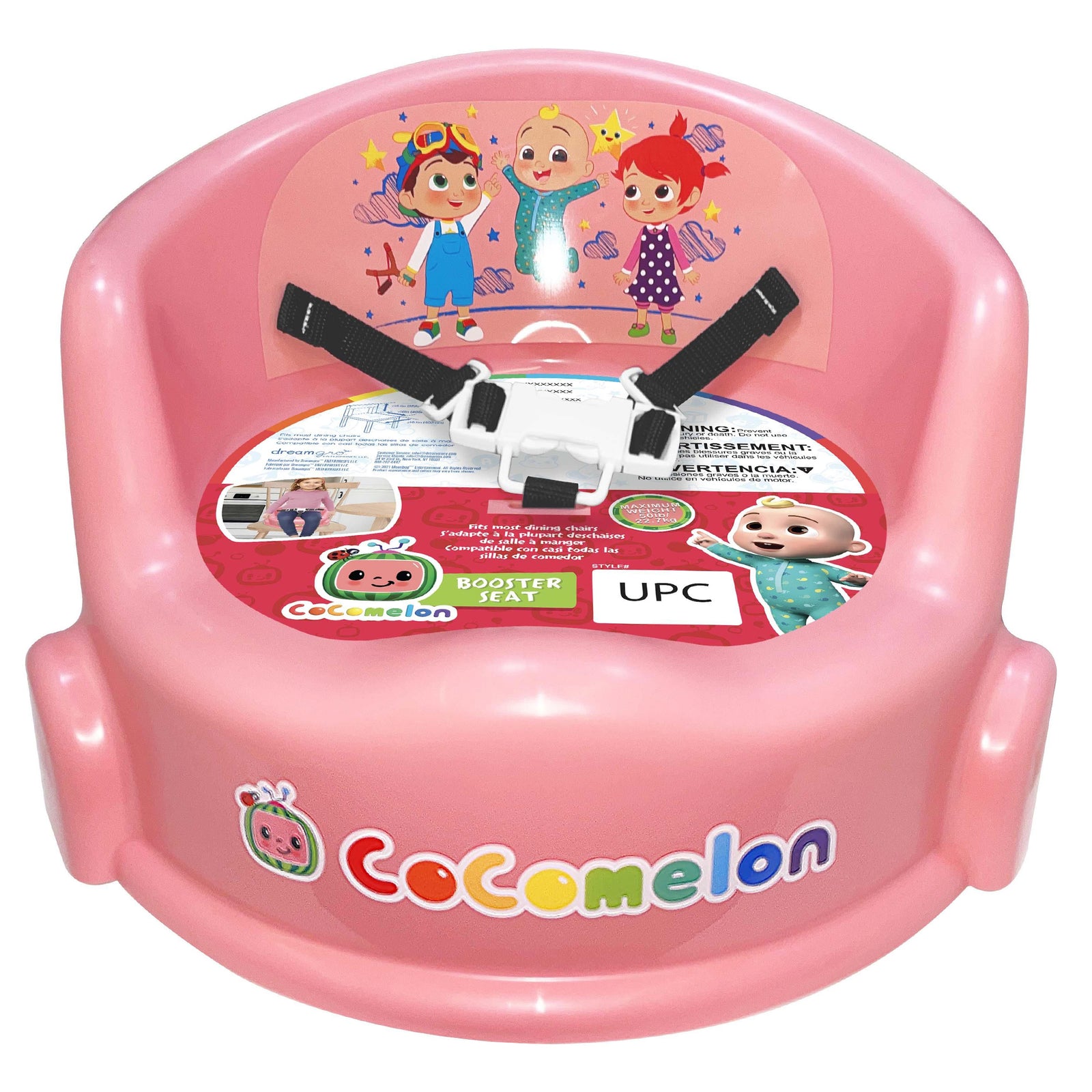 Cocomelon 15 Inch Family Secure Children's Table Chair and Floor Seat, Pink - VMInnovations