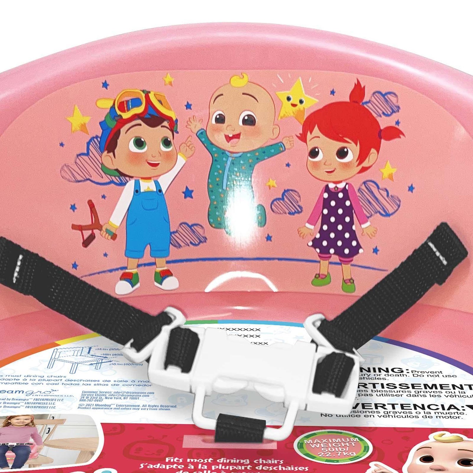 Cocomelon 15 Inch Family Secure Children's Table Chair and Floor Seat, Pink - VMInnovations