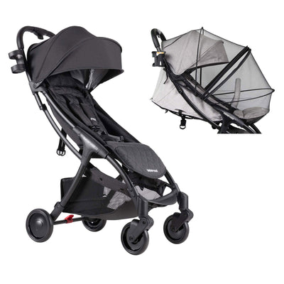 Beberoad Universal Mosquito Net, Black & R2 Ultra Lightweight Stroller, Black