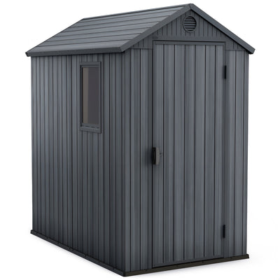Keter 4 x 6 Foot Heavy Duty Shed for Garden Accessories and Tools (Open Box) - VMInnovations