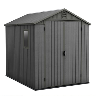 Darwin 6 x 8 Foot Outdoor Shed for Garden Accessories and Tools, Gray(For Parts)