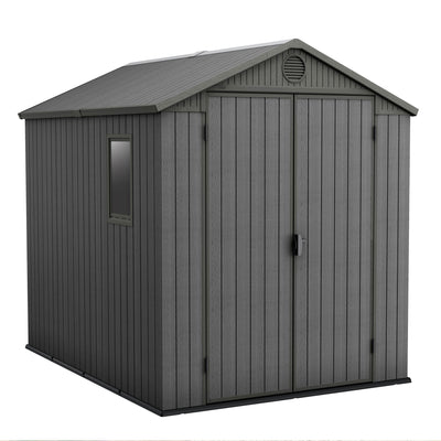 Darwin 6 x 8 Foot Outdoor Shed for Garden Accessories and Tools, Gray (Used) - VMInnovations