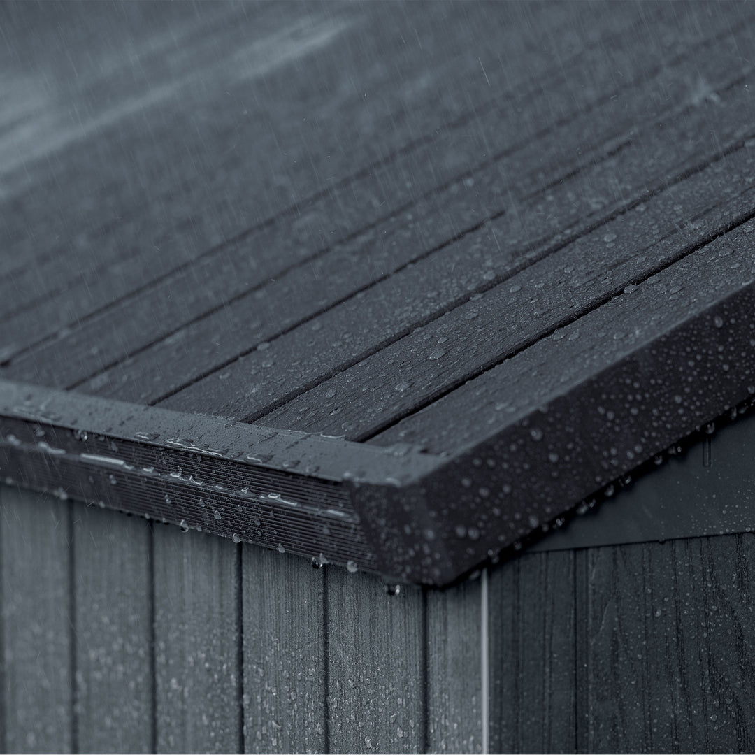 Darwin 6 x 8 Foot Outdoor Shed for Garden Accessories and Tools, Gray (Used) - VMInnovations