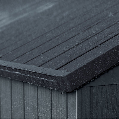 Darwin 6 x 8 Foot Outdoor Shed for Garden Accessories and Tools, Gray (Used) - VMInnovations