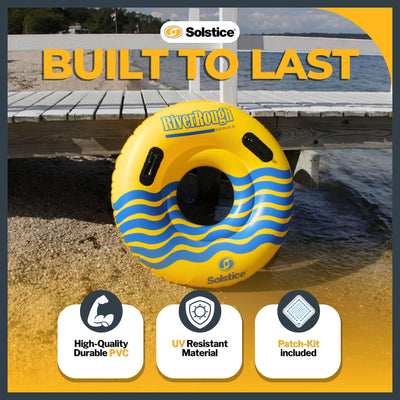 Swimline River Rough 48" Inflatable Pool Float Tube Water Raft w/Handles, Yellow - VMInnovations