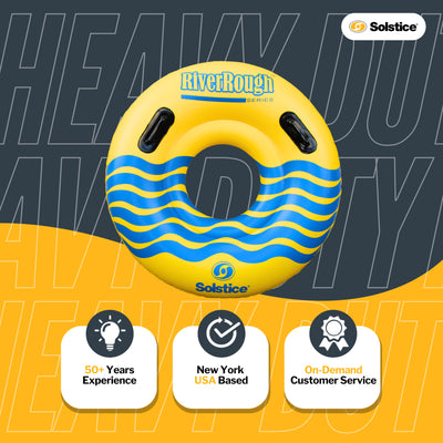 Swimline River Rough 48" Inflatable Pool Float Tube Water Raft w/Handles, Yellow - VMInnovations