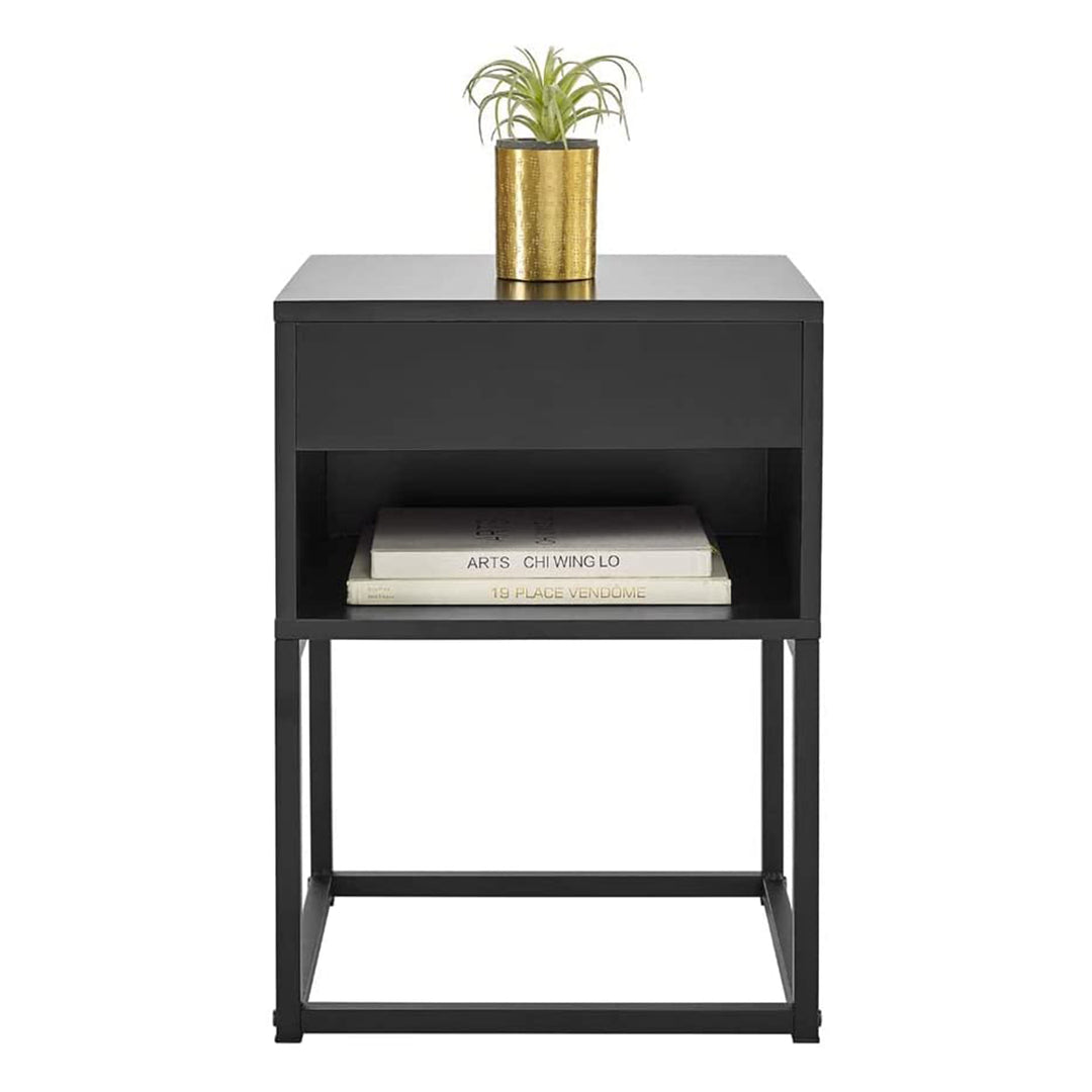 BIKAHOM 21In Tall Simple End Table Nightstand with Drawer and Shelf (For Parts)