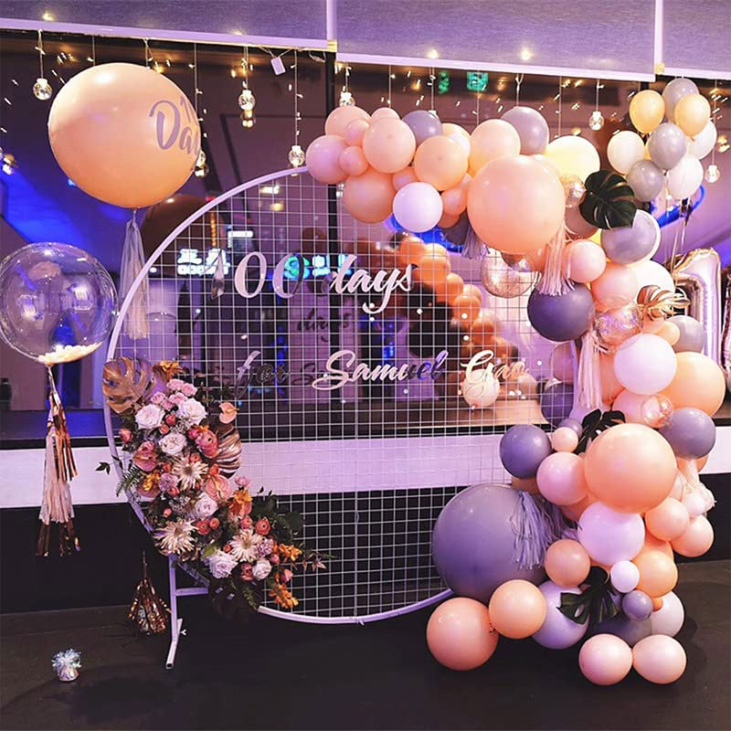 LANGXUN White Circle Mesh Decoration Arch Kit for Wedding and Birthday Party