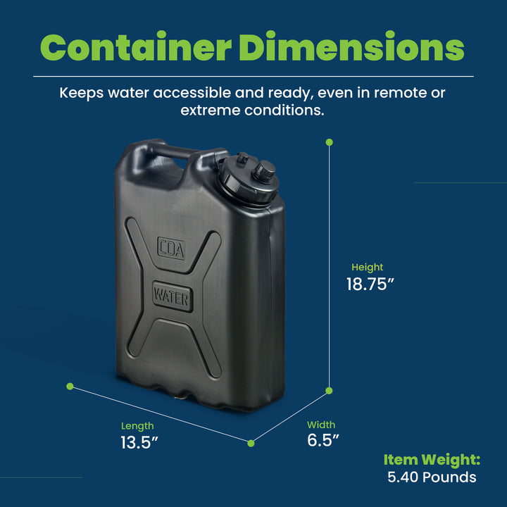 Scepter 5 Gallon 20 Liter Heavy Duty Military Style HDPE Water Container (Used) - VMInnovations
