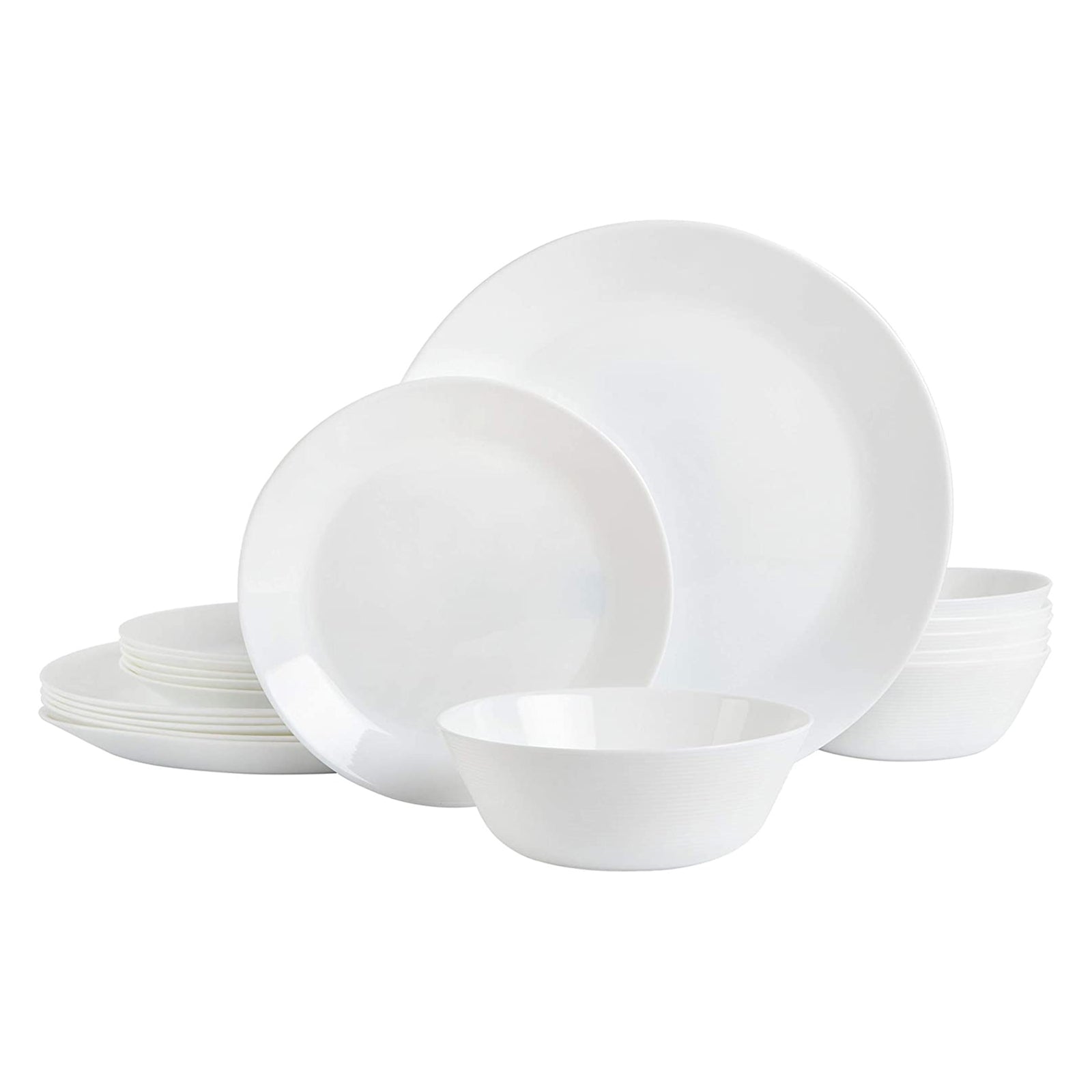 Gibson Home Ultra Break and Chip Resistant 18Pc Dinnerware Set, Glass (Open Box) - VMInnovations