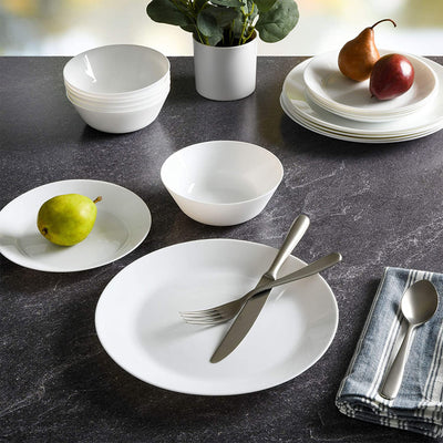 Gibson Home Ultra Break and Chip Resistant 18Pc Dinnerware Set, Glass (Open Box) - VMInnovations