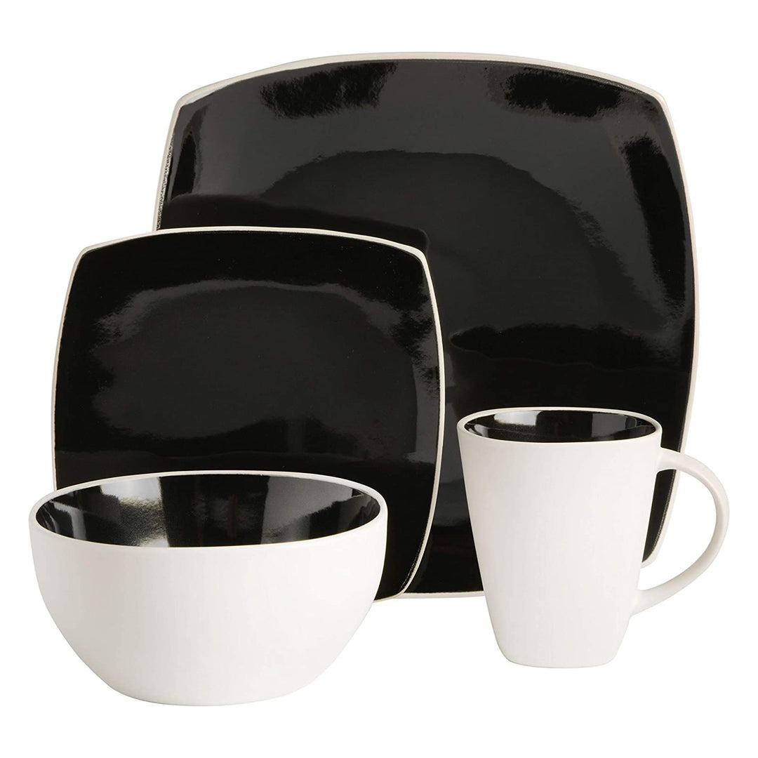 Soho Lounge Square Glazed Stoneware 16 Piece Dinnerware Set (Open Box) - VMInnovations