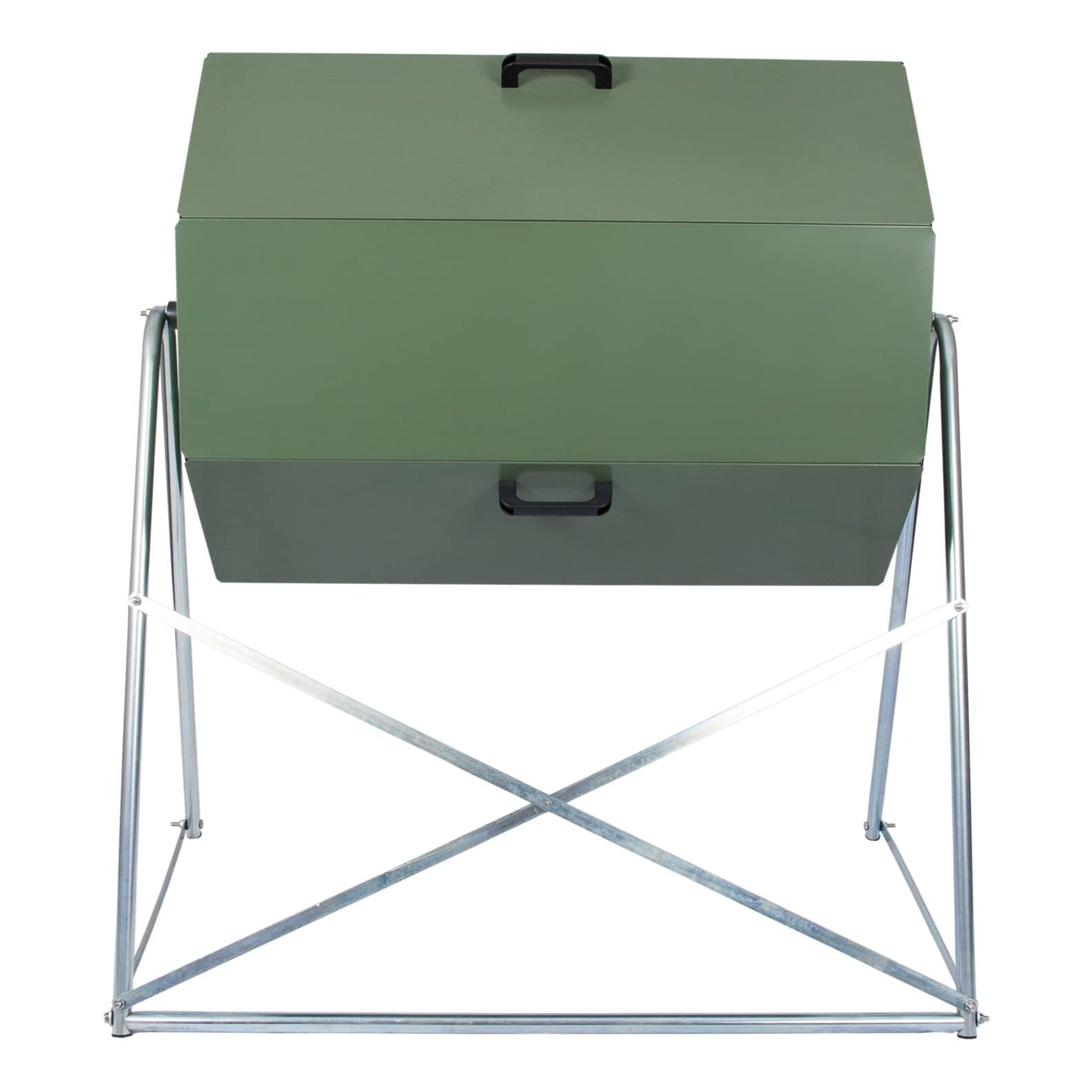 Jora Composter JK270A 70 Gallon Outdoor Dual Chamber Steel Compost Tumbler Bin