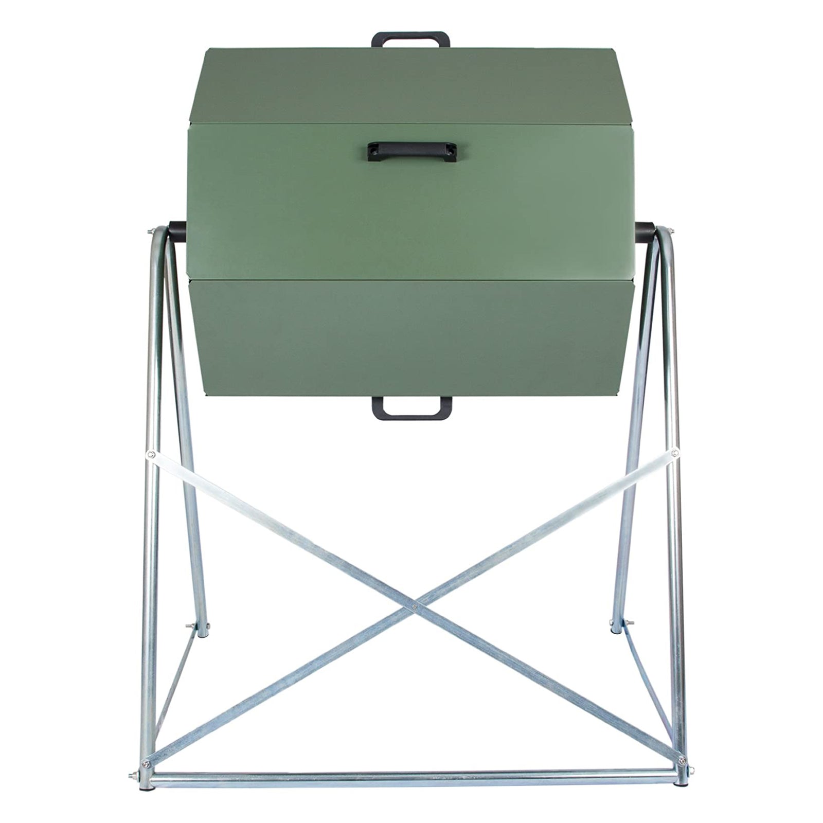 JK125 33 Gallon Outdoor Dual Chamber Steel Compost Tumbler Bin (For Parts) - VMInnovations