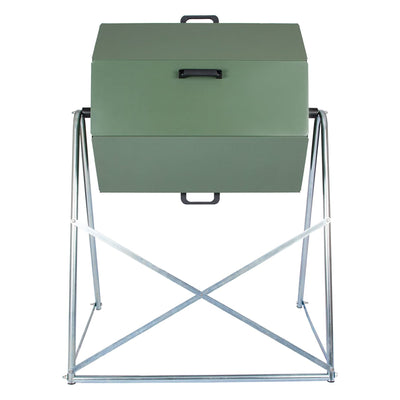 JK125 33 Gallon Outdoor Dual Chamber Steel Compost Tumbler Bin (For Parts) - VMInnovations