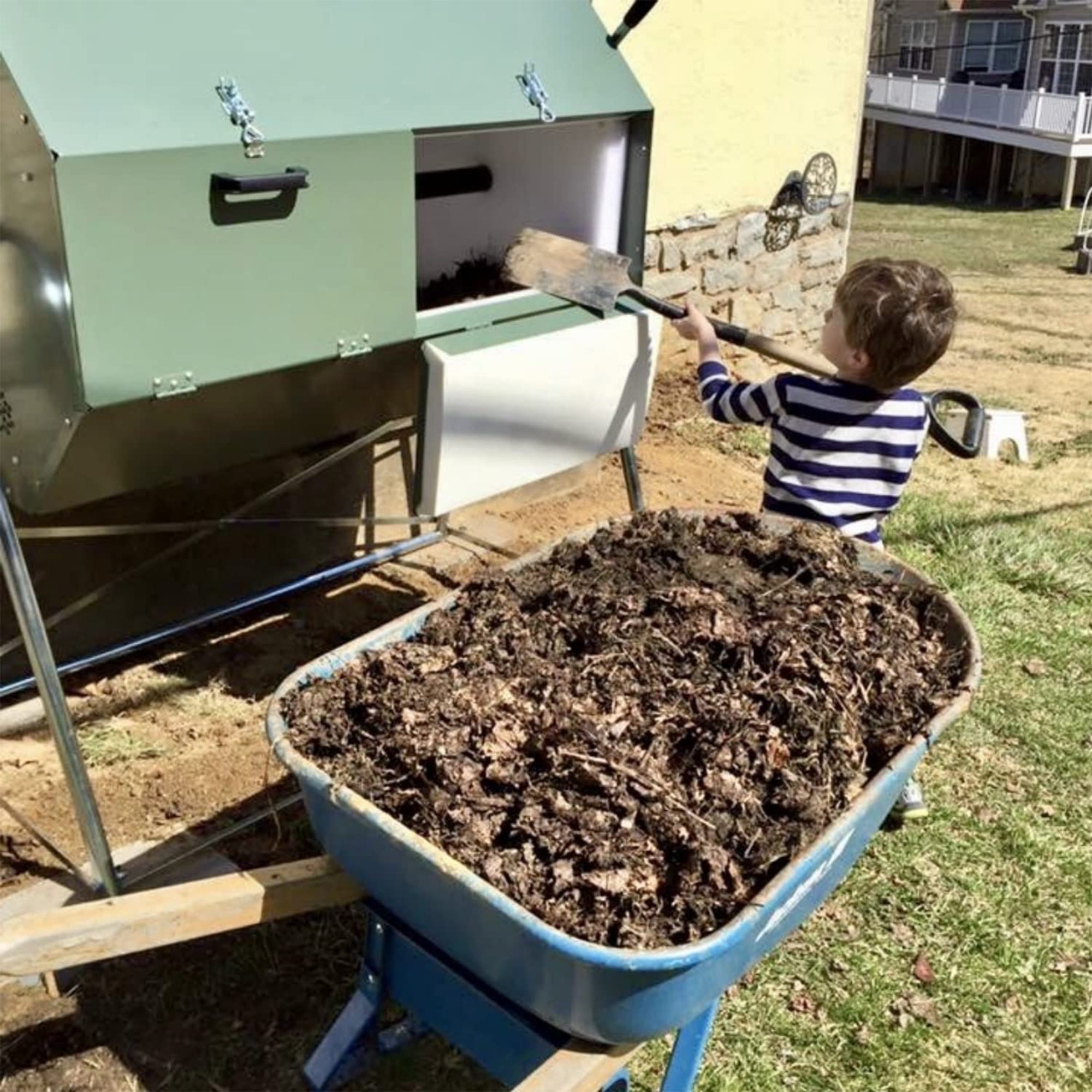 Jora Composters JK400A 106 Gallon Outdoor Dual Chamber Steel Compost Tumbler Bin (For Parts)