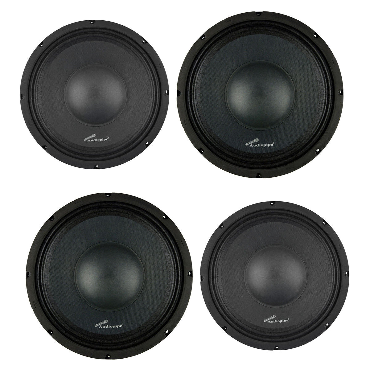 Audiopipe 10" Car Audio Loudspeaker, 2 Pack & 12" Car Audio Loudspeaker, 2 Pack
