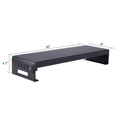 Rocelco 40 In Standing Desk Converter & 30 In Dual Monitor Stand w/ USB Charging - VMInnovations
