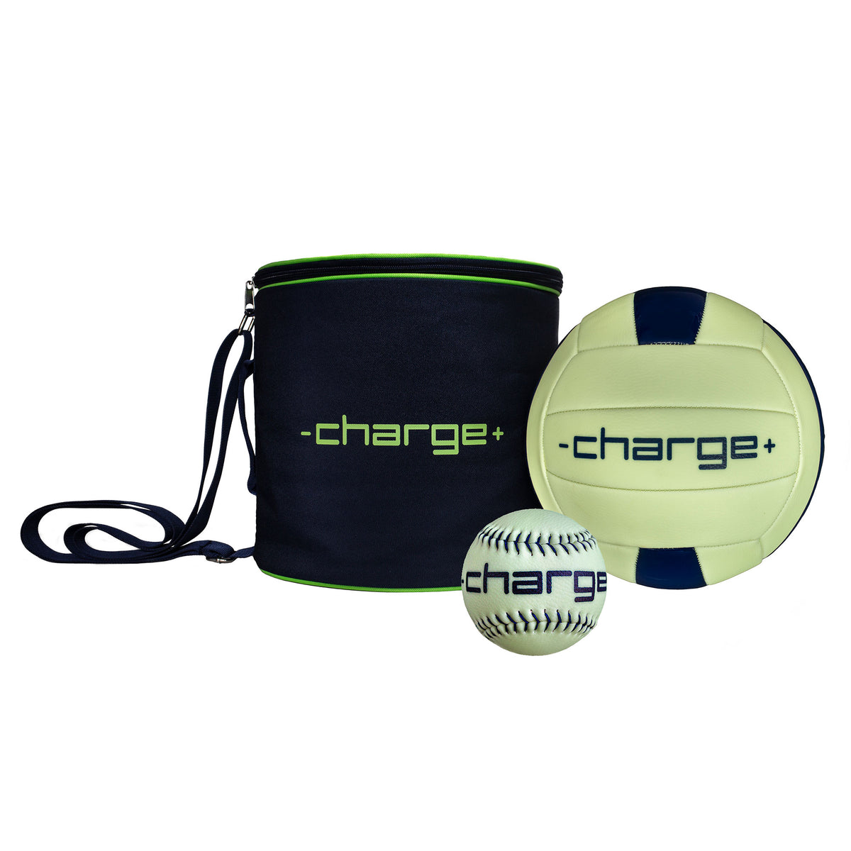 Chargeball Glow in the Dark Volleyball PRO Kit w/ Charging Bag and Softball