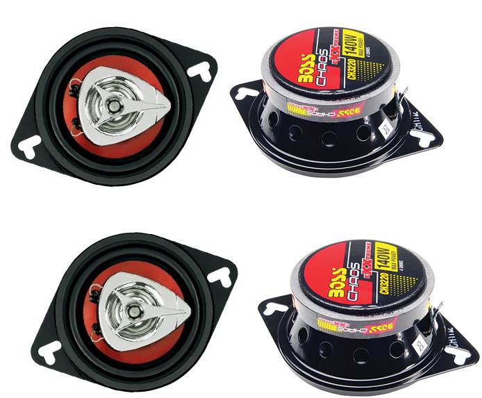 BOSS CH3220 3.5" 2-Way 280W Car Audio Coaxial Speakers Red Stereo 4 Ohm