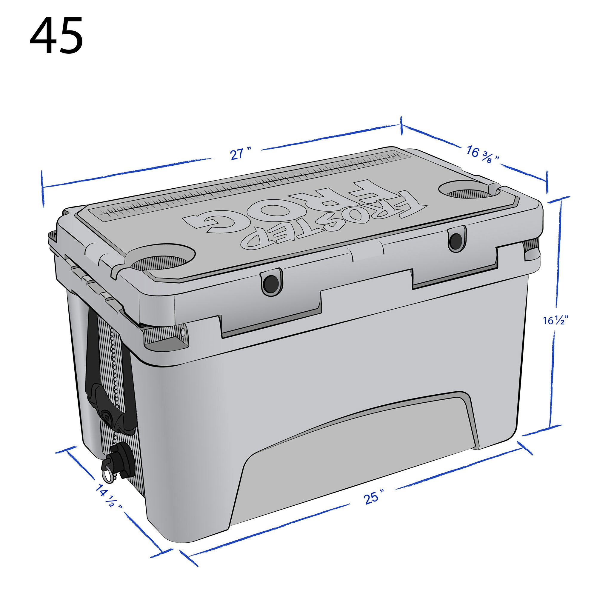 Frosted Frog 45 Quart Roto-Molded Commercial Grade Insulated Cooler, Orange Camo - VMInnovations