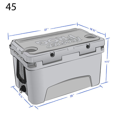 Frosted Frog 45 Quart Roto-Molded Commercial Grade Insulated Cooler, Orange Camo - VMInnovations