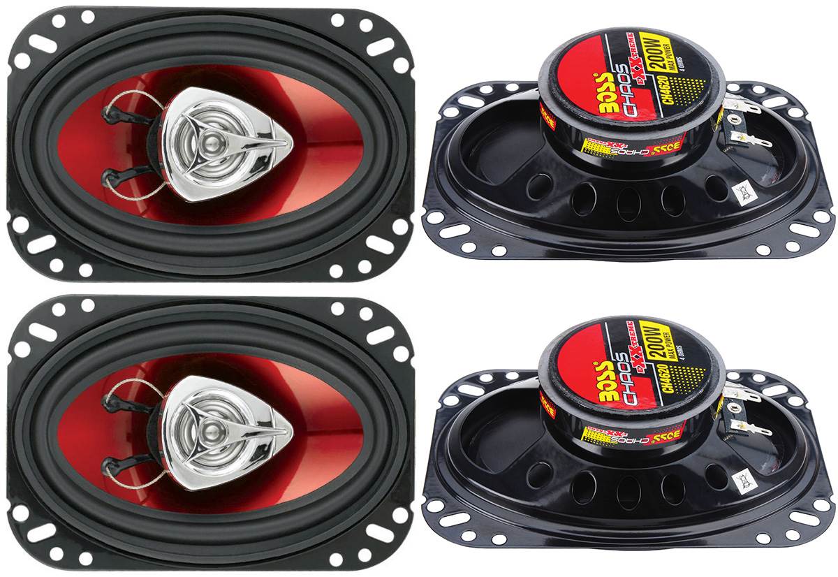 BOSS CH4620 4x6" 400W 2-Way Car Audio Coaxial Speakers Stereo Red