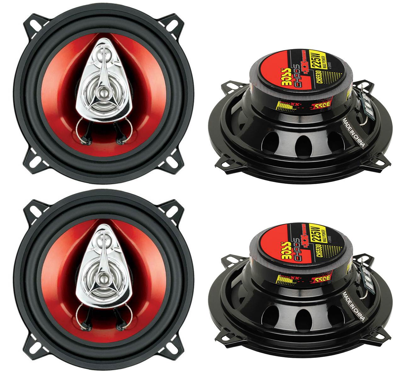 BOSS CH5530 5.25" 3-Way 450W Car Audio Coaxial Speakers Stereo Red
